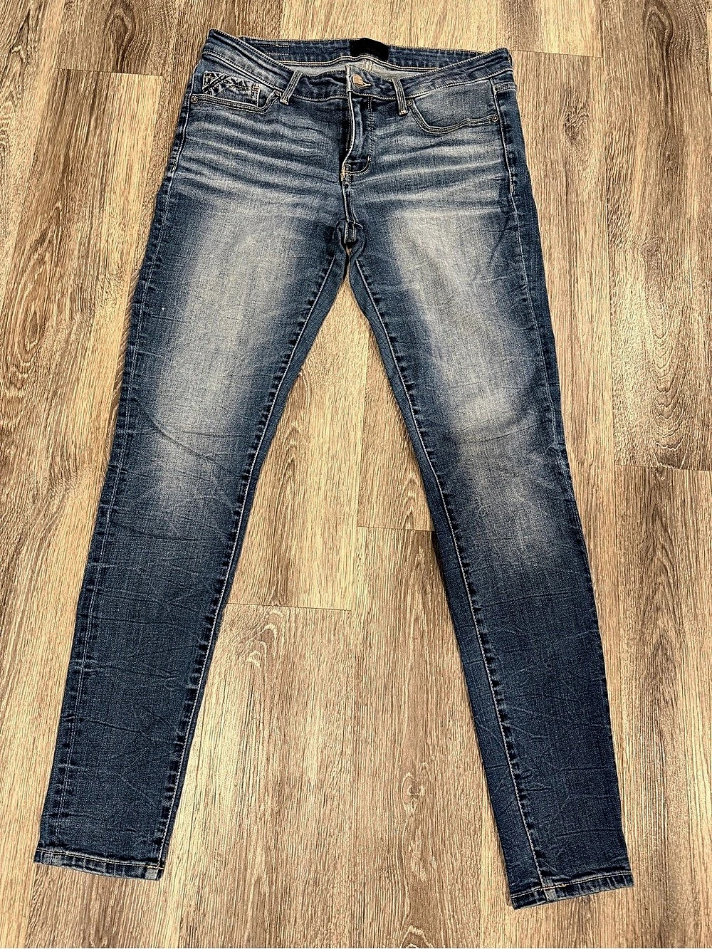 Buckle Black Skinny Jeans Blue Waist 30 x 32